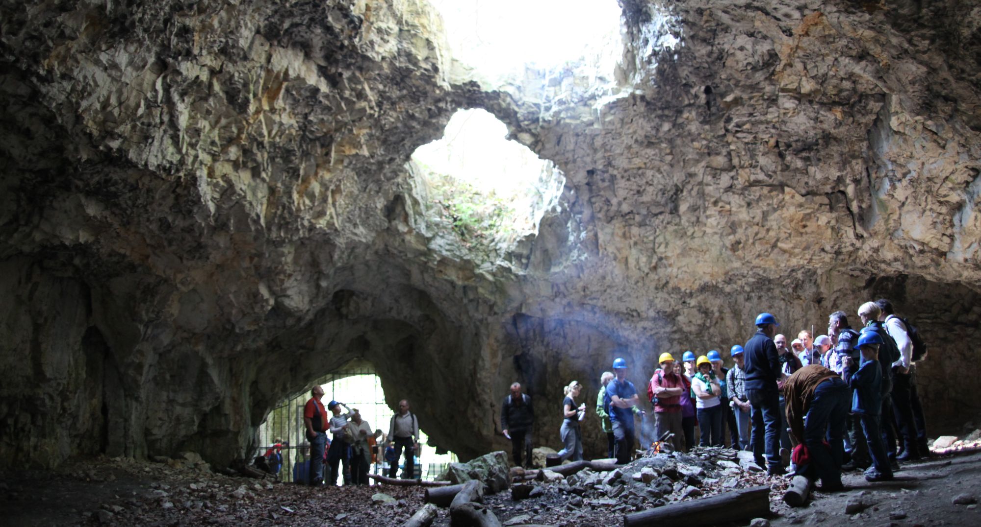 A guided tour at the Brillenhöhle Cave